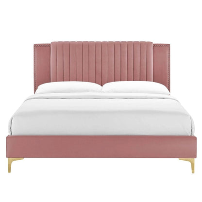 Zahra Channel Tufted Performance Velvet Full Platform Bed