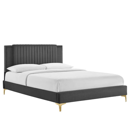 Zahra Channel Tufted Performance Velvet Full Platform Bed