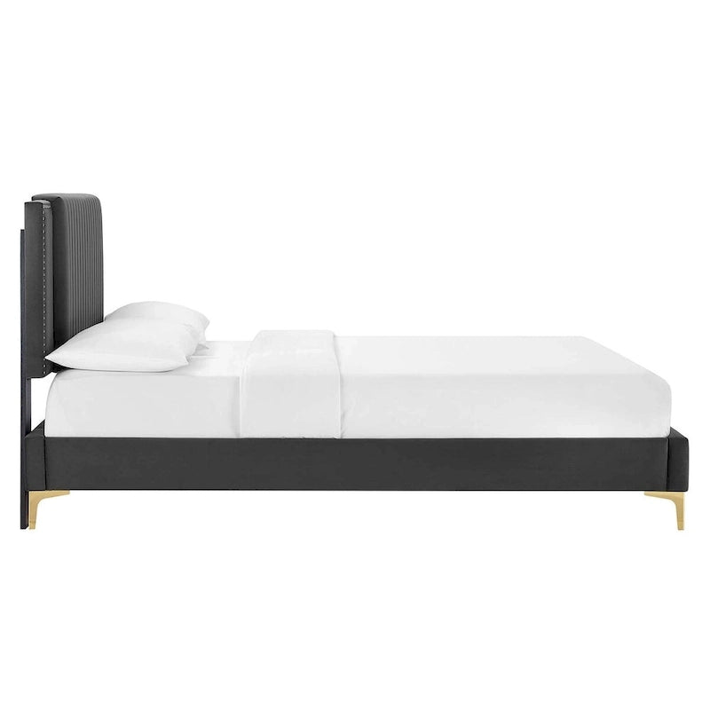 Zahra Channel Tufted Performance Velvet Full Platform Bed
