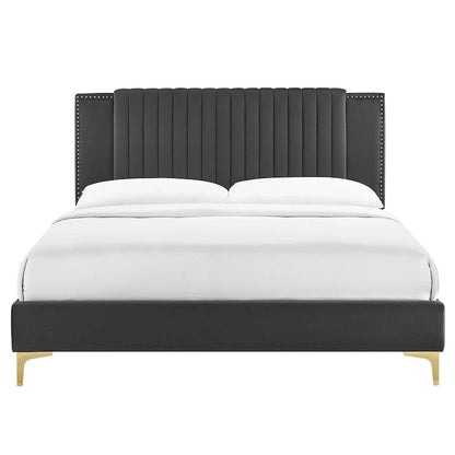 Zahra Channel Tufted Performance Velvet Full Platform Bed