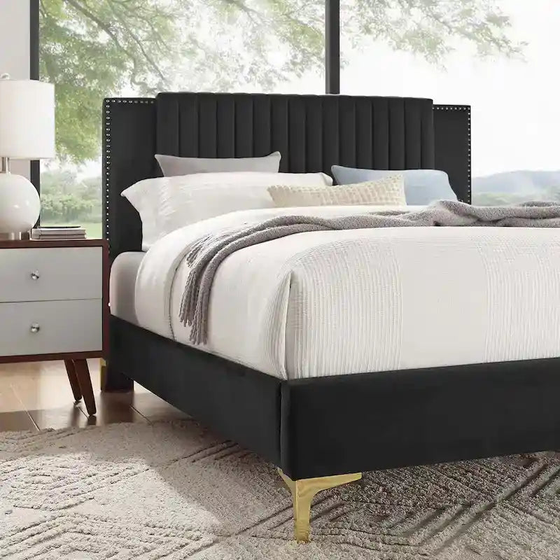 Zahra Channel Tufted Performance Velvet Full Platform Bed