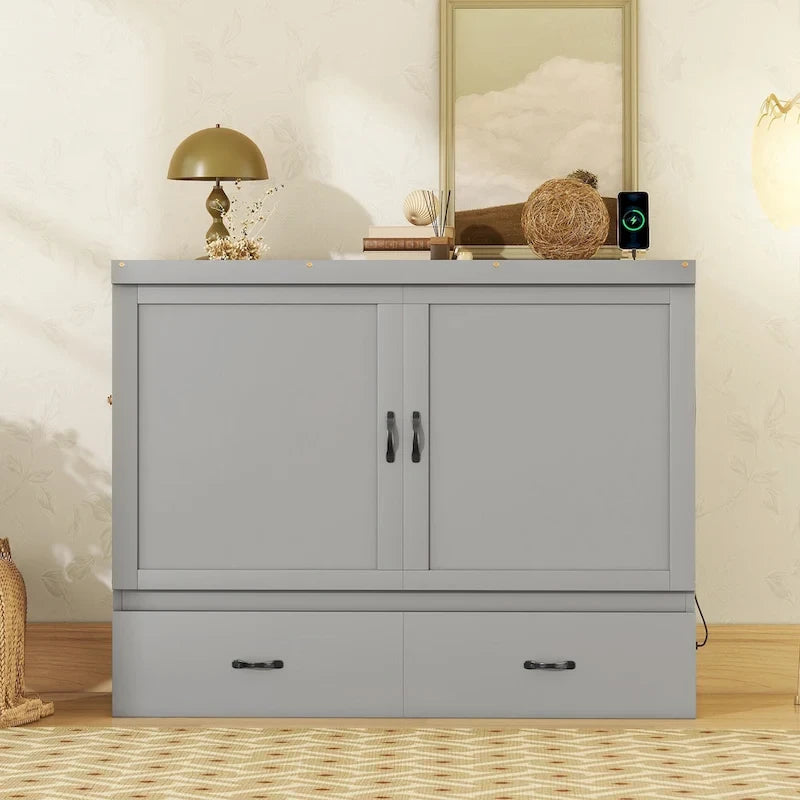 Murphy Bed with USB Port and a Large Drawer