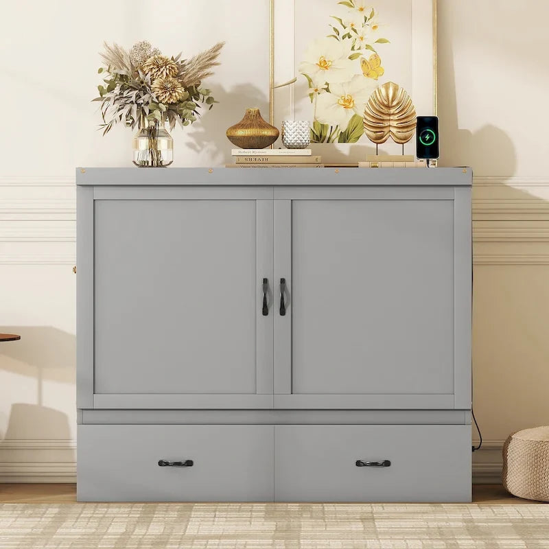 Murphy Bed with USB Port and a Large Drawer