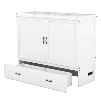 Murphy Bed with USB Port and a Large Drawer