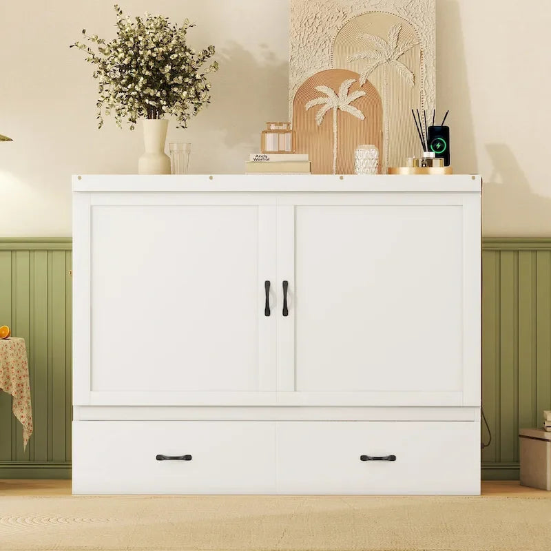 Murphy Bed with USB Port and a Large Drawer