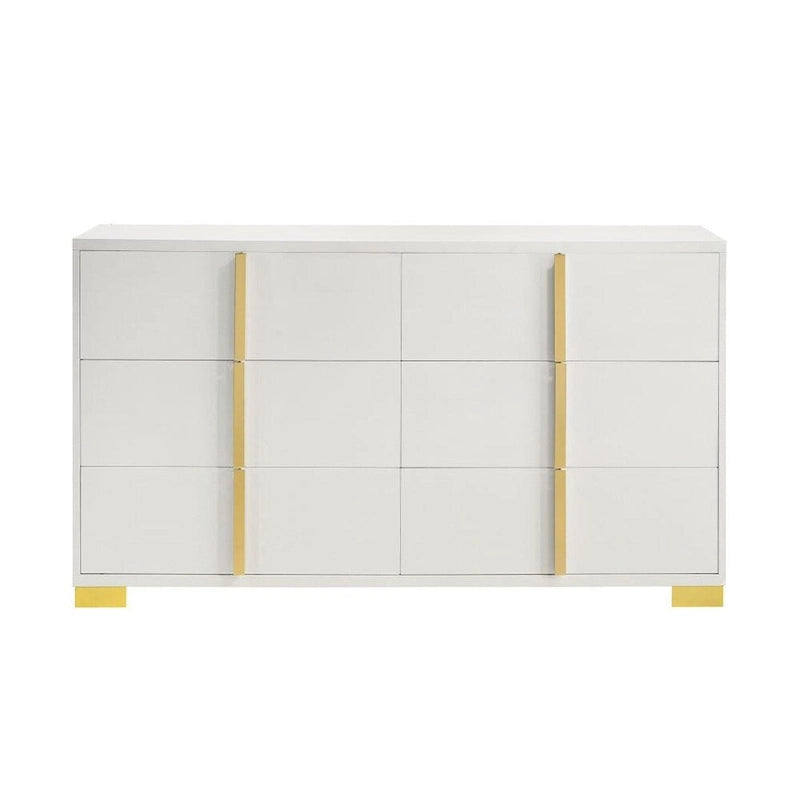 6 Drawers Wooden Dresser with Metal Hardware