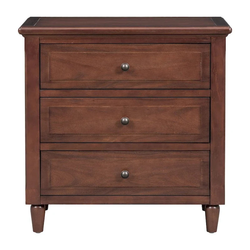 3-Drawer Nightstand Storage Wood Cabinet