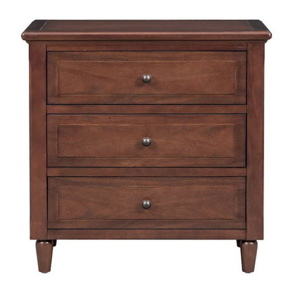 3-Drawer Nightstand Storage Wood Cabinet