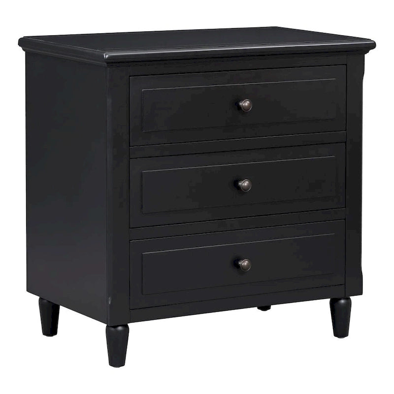 3-Drawer Nightstand Storage Wood Cabinet