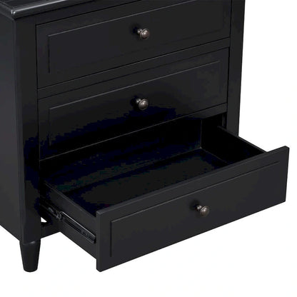 3-Drawer Nightstand Storage Wood Cabinet