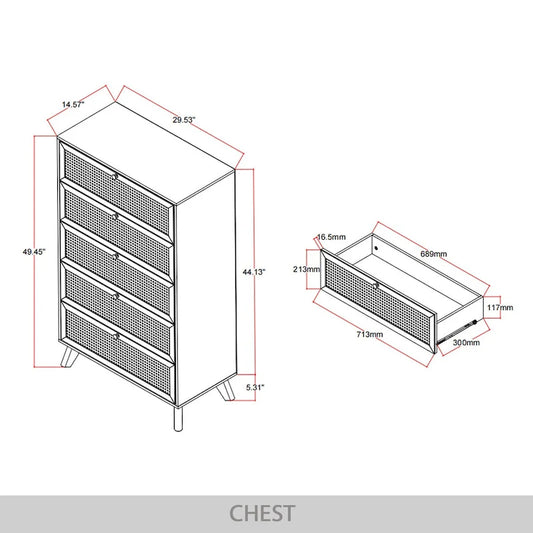 CraftPorch Mid-Century Modern Black Chest