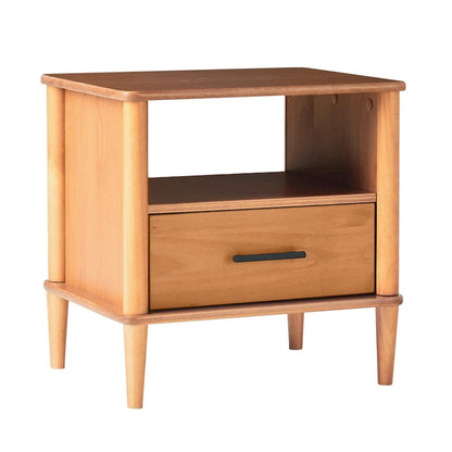Transitional Solid Wood Spindle Nightstand for Living Room, Bedroom and Office