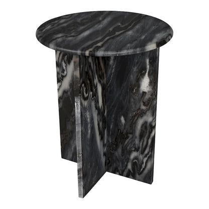 Cecil 17.75 Contemporary Natural Marble Handmade X-Shaped End Table, by JONATHAN Y.