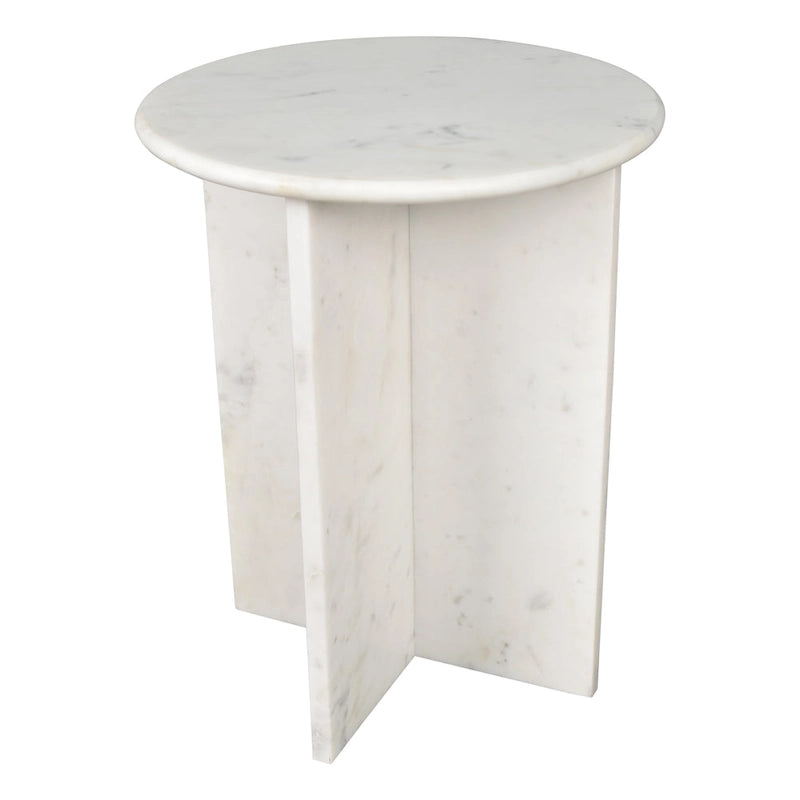 Cecil 17.75 Contemporary Natural Marble Handmade X-Shaped End Table, by JONATHAN Y.