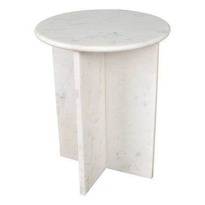 Cecil 17.75 Contemporary Natural Marble Handmade X-Shaped End Table, by JONATHAN Y.