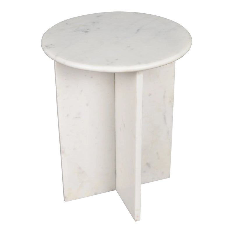 Cecil 17.75 Contemporary Natural Marble Handmade X-Shaped End Table, by JONATHAN Y.