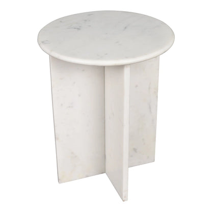 Cecil 17.75 Contemporary Natural Marble Handmade X-Shaped End Table, by JONATHAN Y.