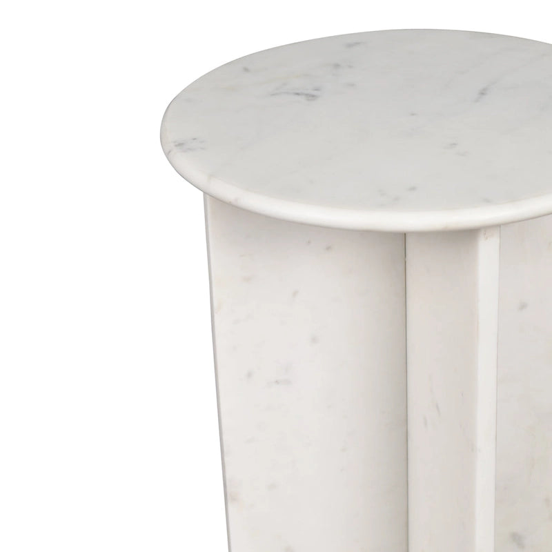 Cecil 17.75 Contemporary Natural Marble Handmade X-Shaped End Table, by JONATHAN Y.