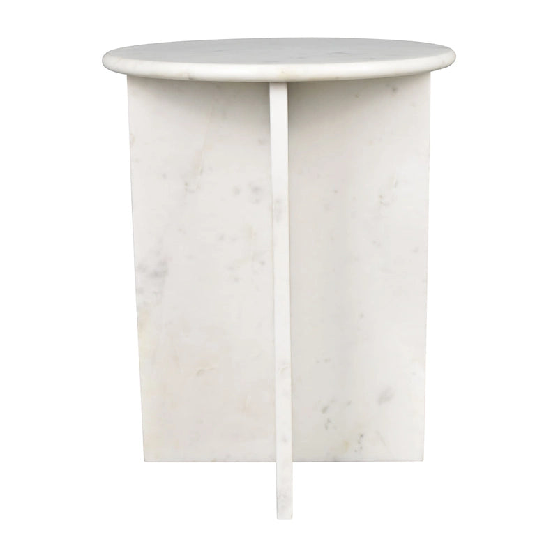 Cecil 17.75 Contemporary Natural Marble Handmade X-Shaped End Table, by JONATHAN Y.