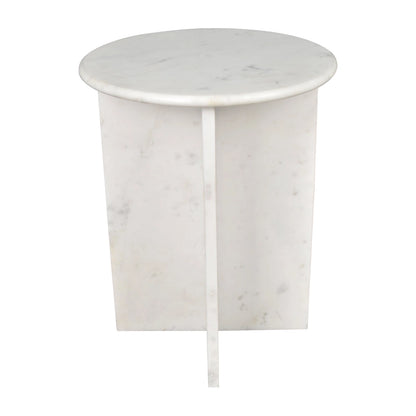 Cecil 17.75 Contemporary Natural Marble Handmade X-Shaped End Table, by JONATHAN Y.