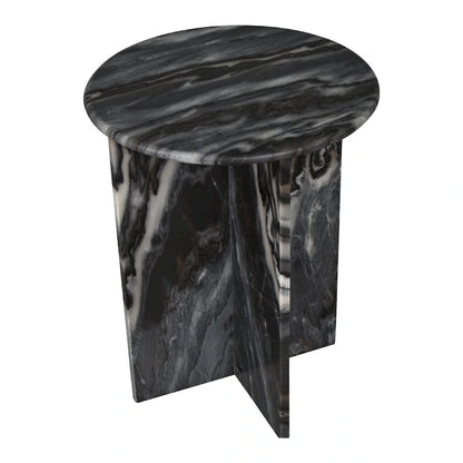 Cecil 17.75 Contemporary Natural Marble Handmade X-Shaped End Table, by JONATHAN Y.