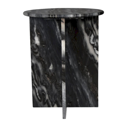 Cecil 17.75 Contemporary Natural Marble Handmade X-Shaped End Table, by JONATHAN Y.