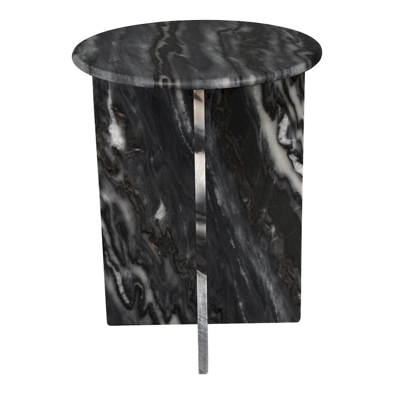 Cecil 17.75 Contemporary Natural Marble Handmade X-Shaped End Table, by JONATHAN Y.