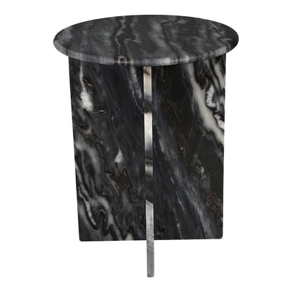 Cecil 17.75 Contemporary Natural Marble Handmade X-Shaped End Table, by JONATHAN Y.