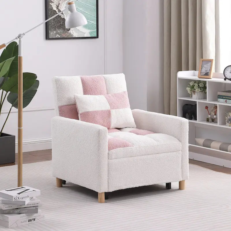 Convertible Sleeper Sofa Chair Bed with Pillow