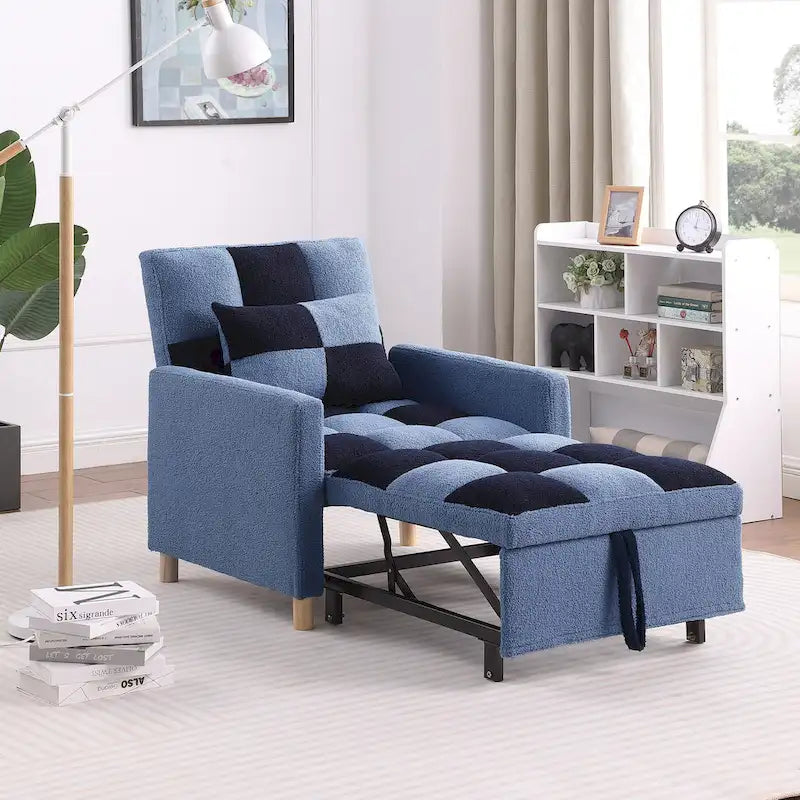 Convertible Sleeper Sofa Chair Bed with Pillow