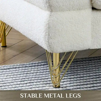 Ouyessir Teddy Fabric Modern Sectional Sofa Sets L-Shape/2/3/4 Seater Sofa Couch with Pillows