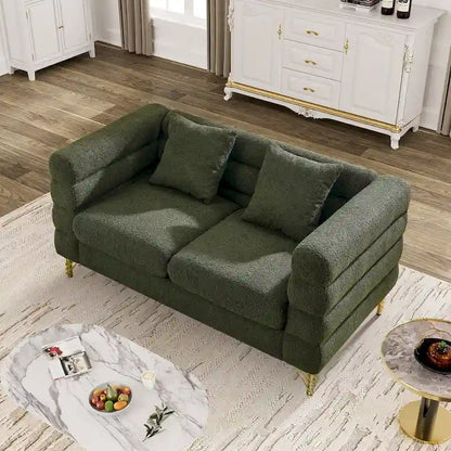 Ouyessir Teddy Fabric Modern Sectional Sofa Sets L-Shape/2/3/4 Seater Sofa Couch with Pillows