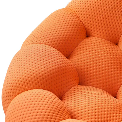 3D Honeycomb Fabric Upholstered Bubble Sofa Modern Loveseat with Ottoman