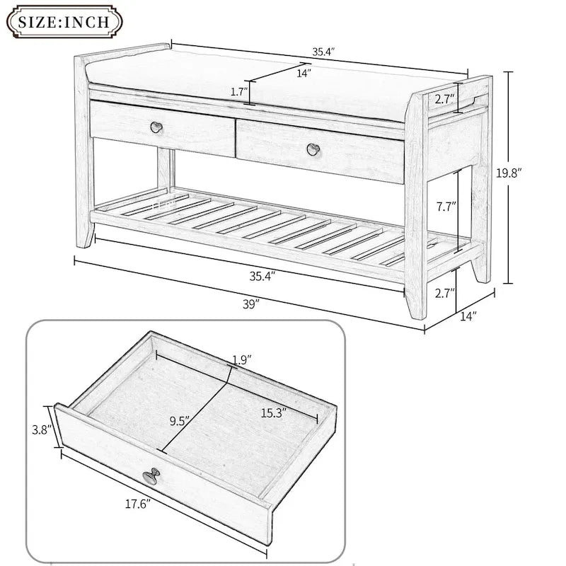 Multipurpose Entryway Storage with Drawers