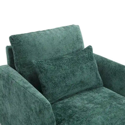 Chenille Single Sofa Chair, Upholstered Accent Chair with Soft Pillow, Mid Century Modern Reading Armchair