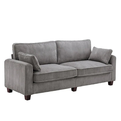 LUE BONA 81 Modern Corduroy 3 Seater Sofa, Polyester Rectangle Upholstered Sofa for Livingroom - 81W X 33D X 26H