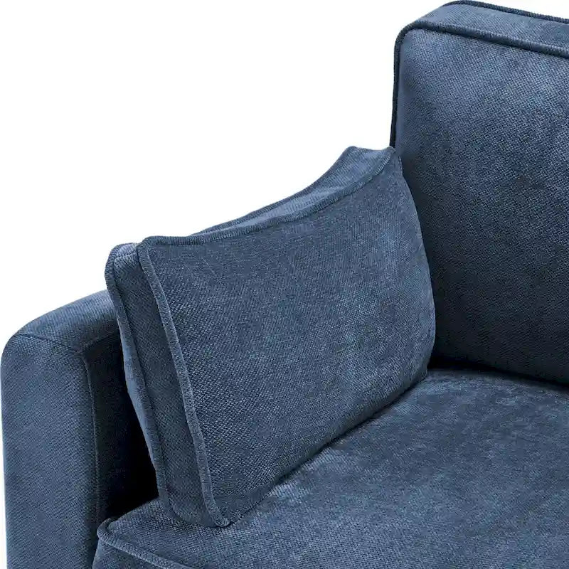 LUE BONA 81 Modern Corduroy 3 Seater Sofa, Polyester Rectangle Upholstered Sofa for Livingroom - 81W X 33D X 26H