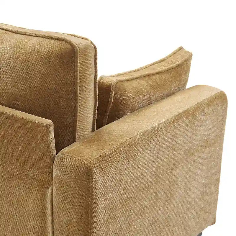 LUE BONA 81 Modern Corduroy 3 Seater Sofa, Polyester Rectangle Upholstered Sofa for Livingroom - 81W X 33D X 26H