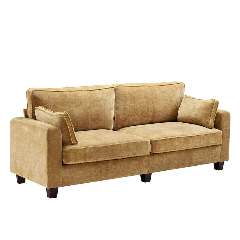 LUE BONA 81 Modern Corduroy 3 Seater Sofa, Polyester Rectangle Upholstered Sofa for Livingroom - 81W X 33D X 26H