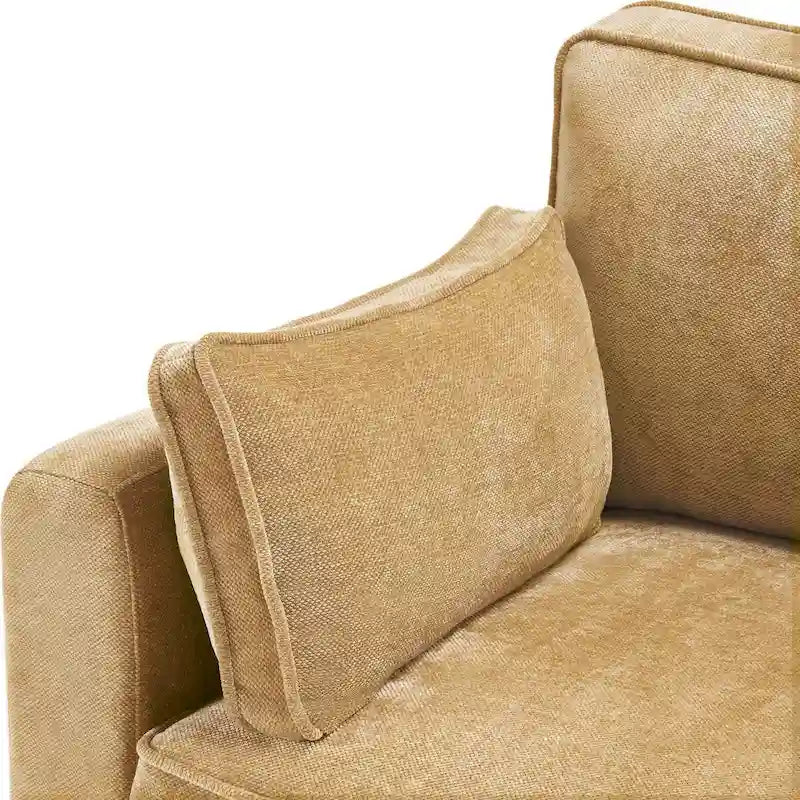 LUE BONA 81 Modern Corduroy 3 Seater Sofa, Polyester Rectangle Upholstered Sofa for Livingroom - 81W X 33D X 26H