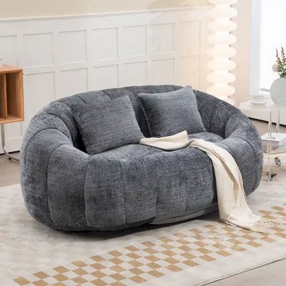 HOMEFUN Chenille Upholstered Durable Comfort Lounger High Back Bean Bag Loveseat Sofa