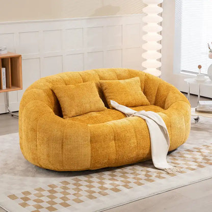 HOMEFUN Chenille Upholstered Durable Comfort Lounger High Back Bean Bag Loveseat Sofa