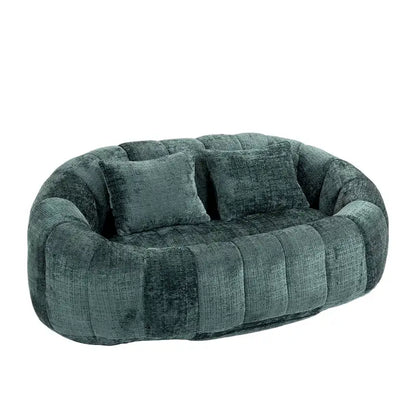 HOMEFUN Chenille Upholstered Durable Comfort Lounger High Back Bean Bag Loveseat Sofa