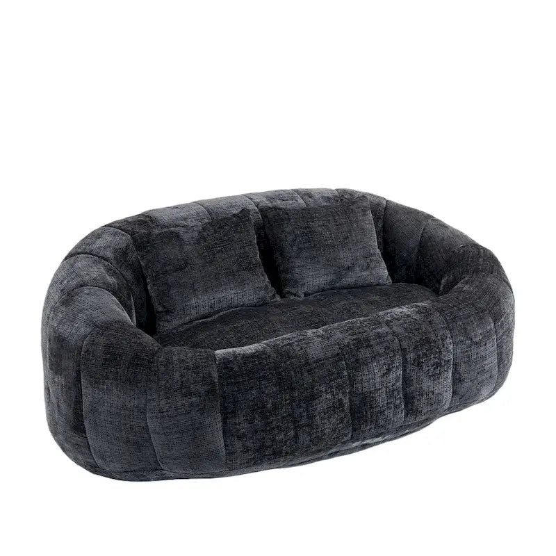 HOMEFUN Chenille Upholstered Durable Comfort Lounger High Back Bean Bag Loveseat Sofa