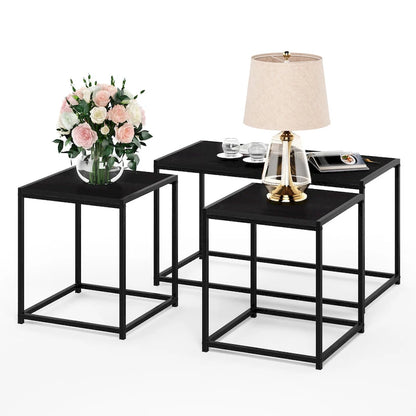 Furinno Camnus Modern Living Room Table Set with One Coffee Table and Two End Tables