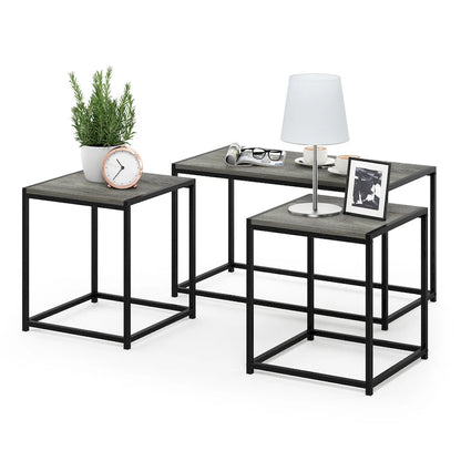 Furinno Camnus Modern Living Room Table Set with One Coffee Table and Two End Tables