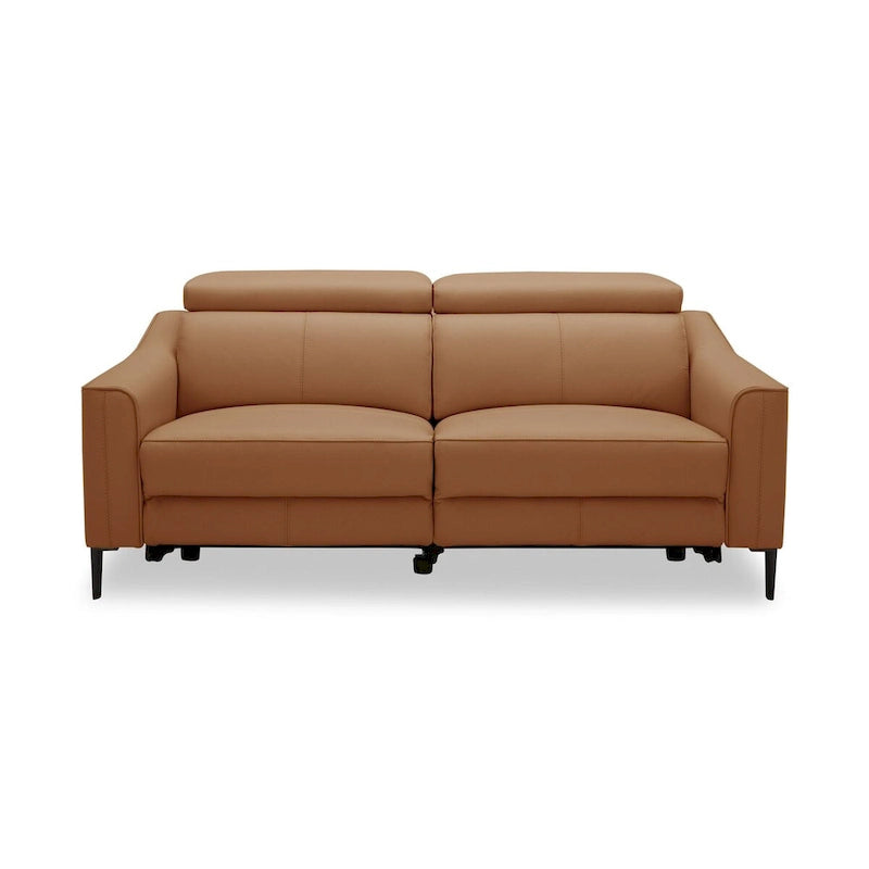 Divani Casa Eden Modern Camel Leather Sofa With 2 Recliners