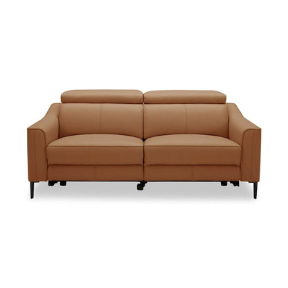 Divani Casa Eden Modern Camel Leather Sofa With 2 Recliners