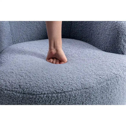 Swivel Accent Armchair Barrel Chair with Black Powder Coating, Blue