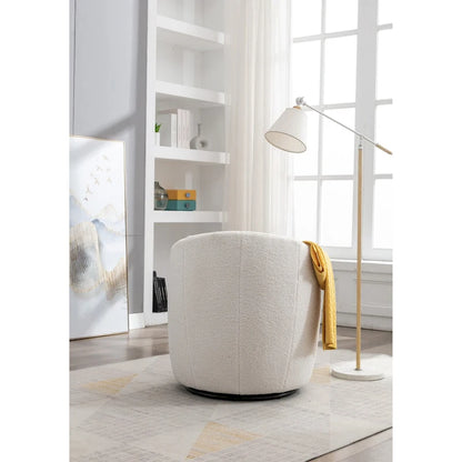 Swivel Accent Armchair Barrel Chair with Black Powder Coating, Blue